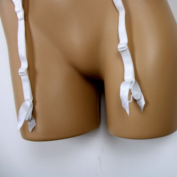 White Garter Belt by Cabernet Small White Lingerie White Lace Wedding A14 - Picture 5 of 8